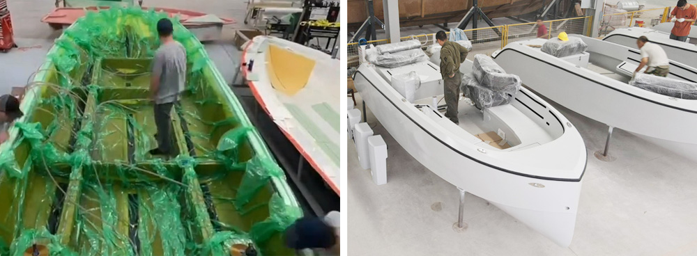 the manufacturing process of fiberglass reinforced plastic boats